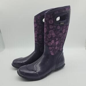 BOGS NORTH HAMPTON TALL WATERPROOF RUBBER BOOTS~PURPLE BUBBLE WOMEN’S US 11EU 41